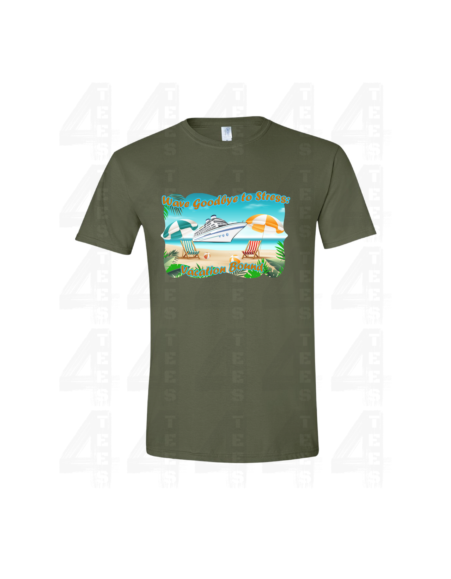 Custom cruising T-shirt-wave goodbye to stress