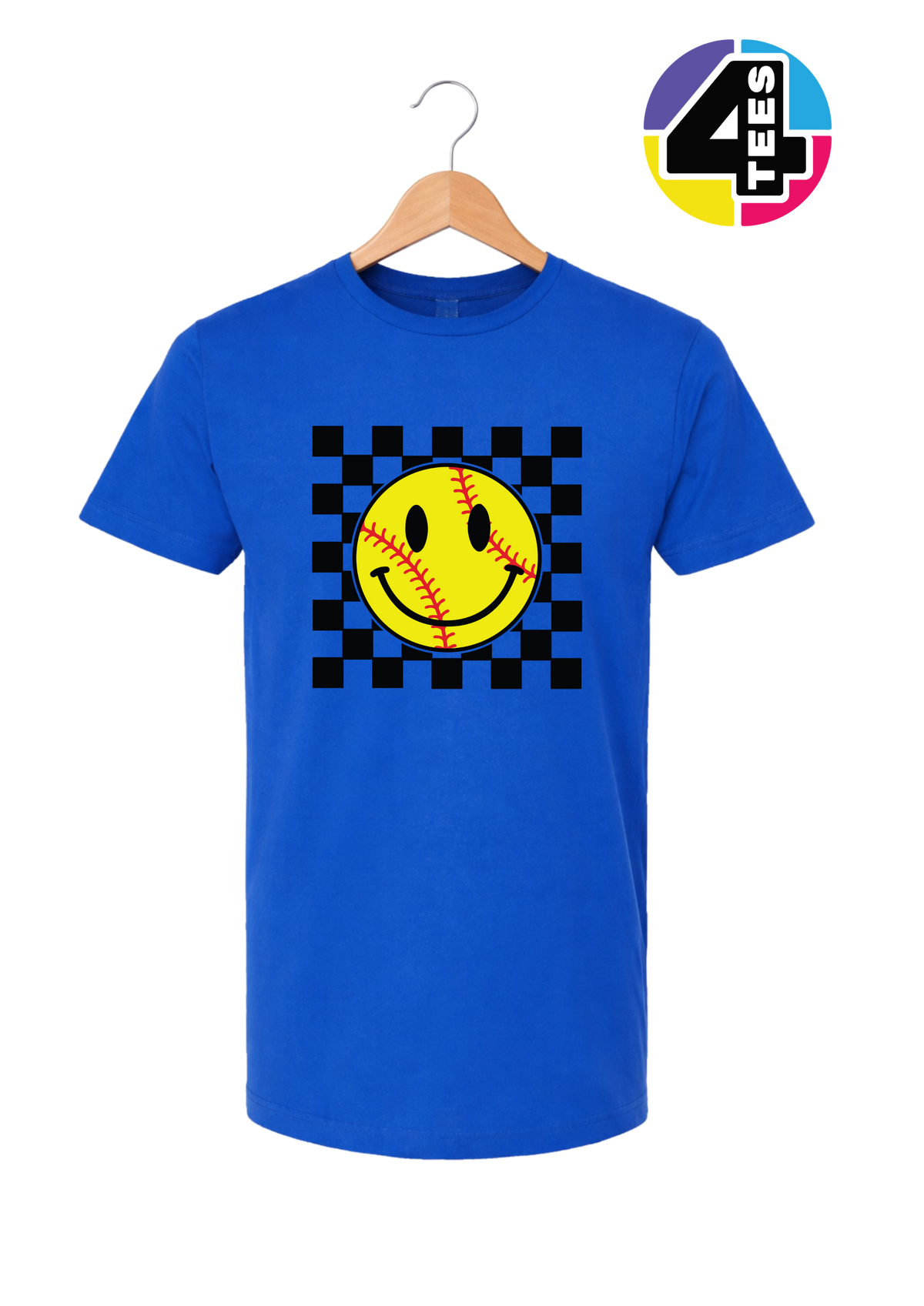 Softball Retro Smiley Face