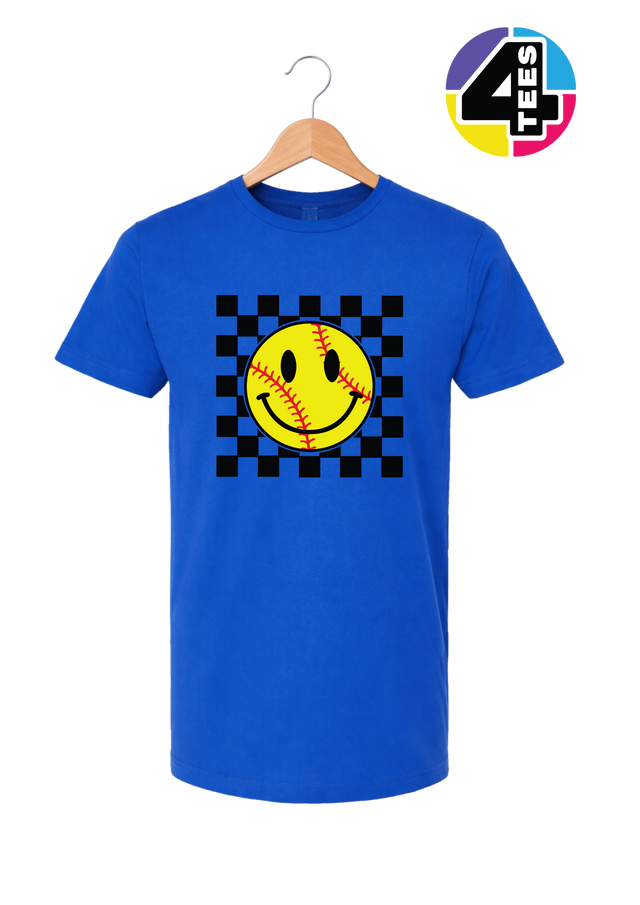 Softball Retro Smiley Face