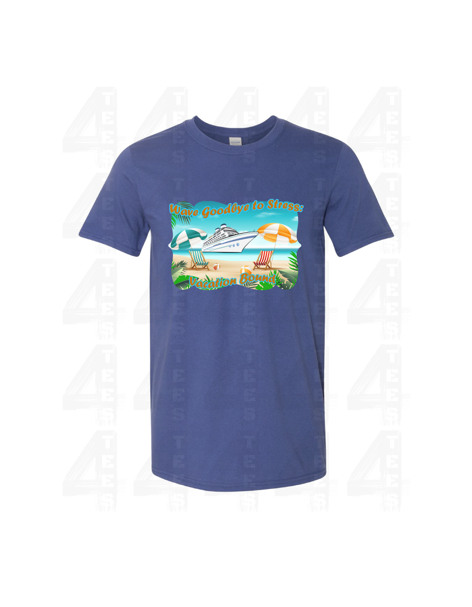 Custom cruising T-shirt-wave goodbye to stress