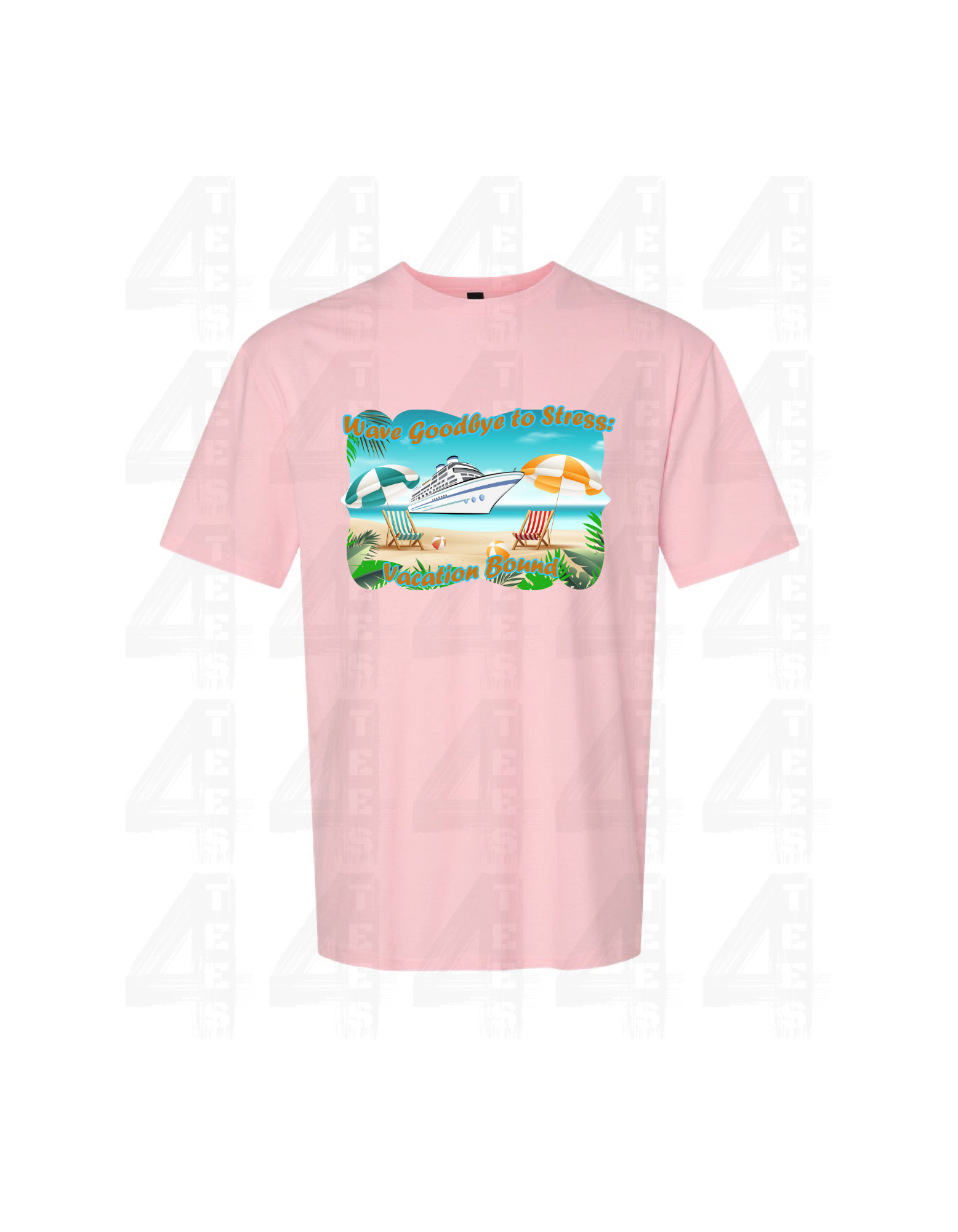 Custom cruising T-shirt-wave goodbye to stress