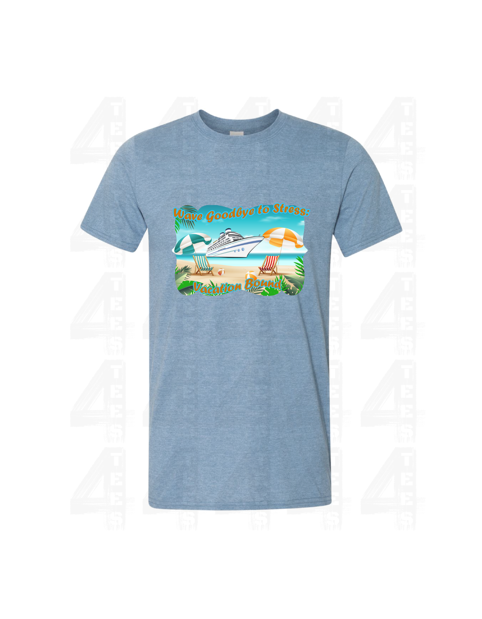 Custom cruising T-shirt-wave goodbye to stress