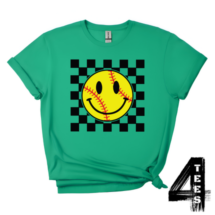 Softball Retro Smiley Face