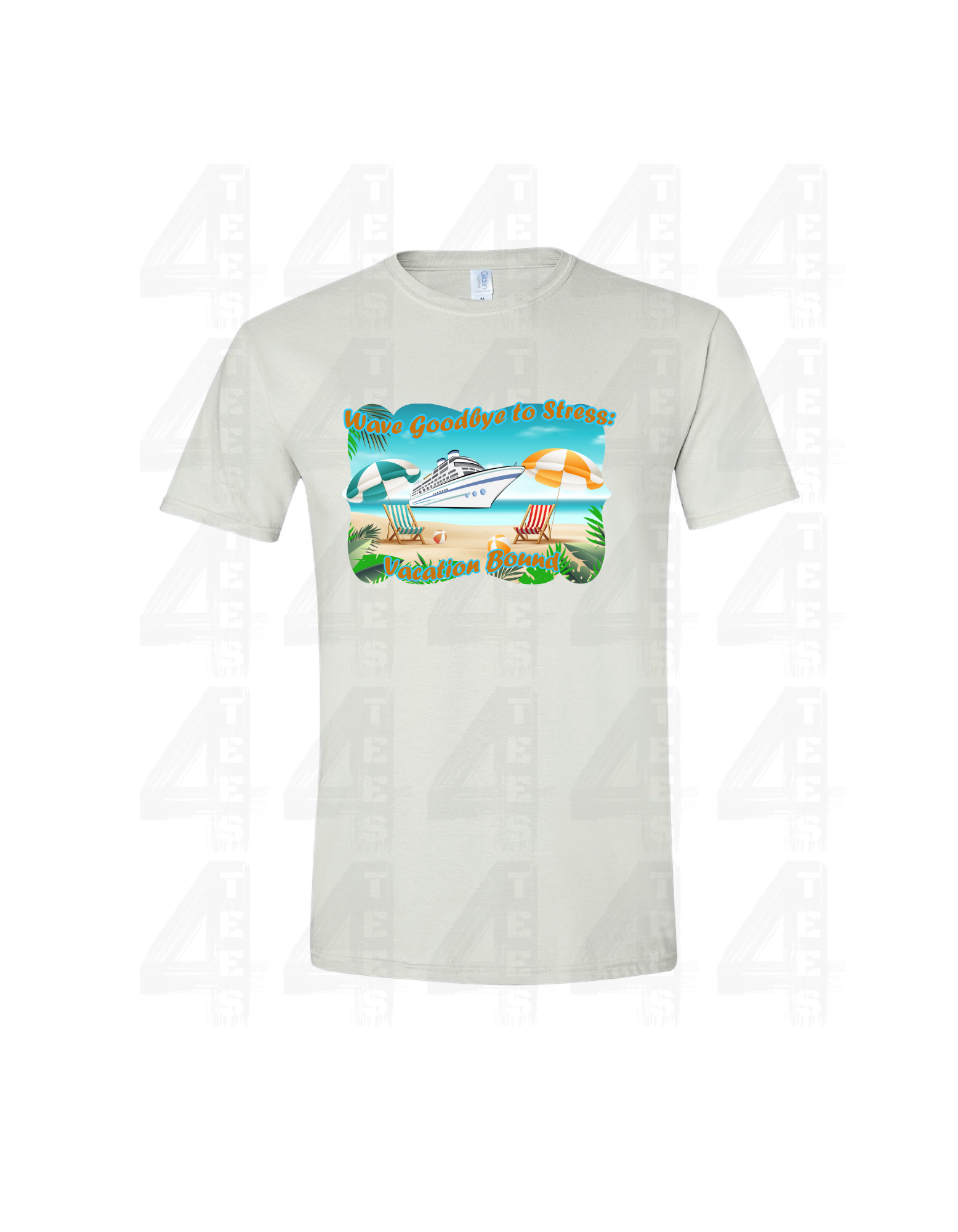 Custom cruising T-shirt-wave goodbye to stress