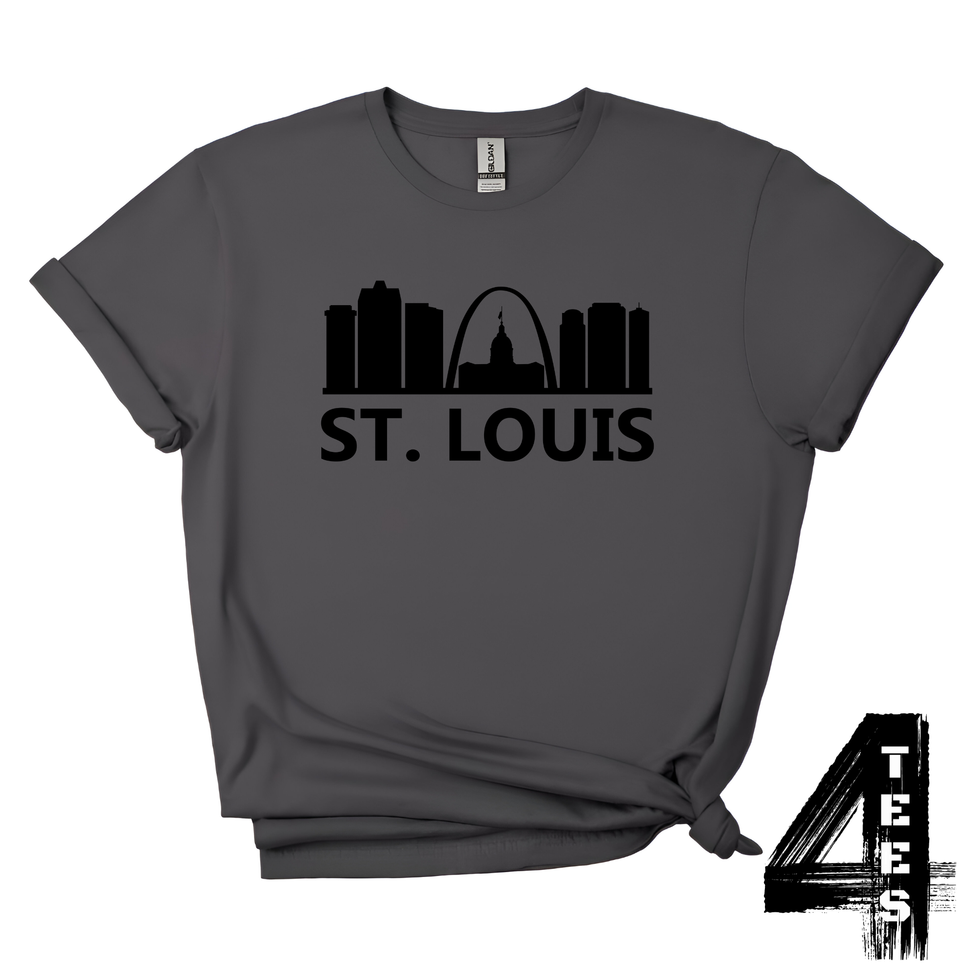 St. Louis Cityscape - black