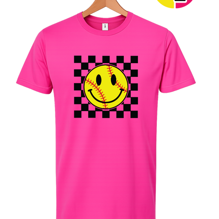 Softball Retro Smiley Face