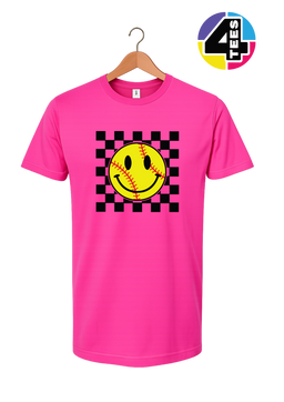 Softball Retro Smiley Face