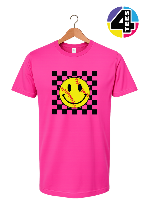 Softball Retro Smiley Face