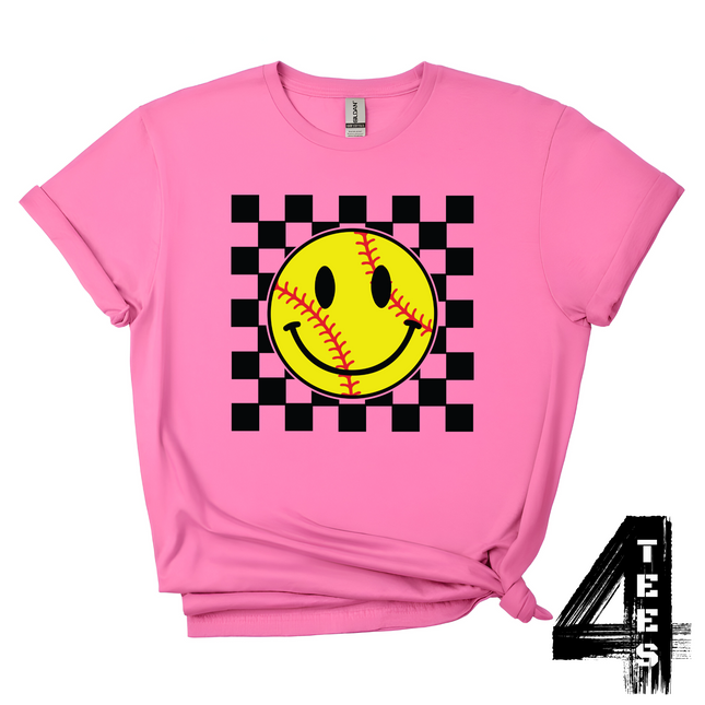 Softball Retro Smiley Face