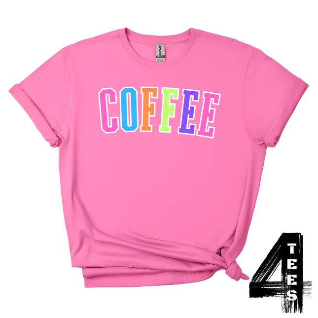 COFFEE - Multi-Color Varsity Letters