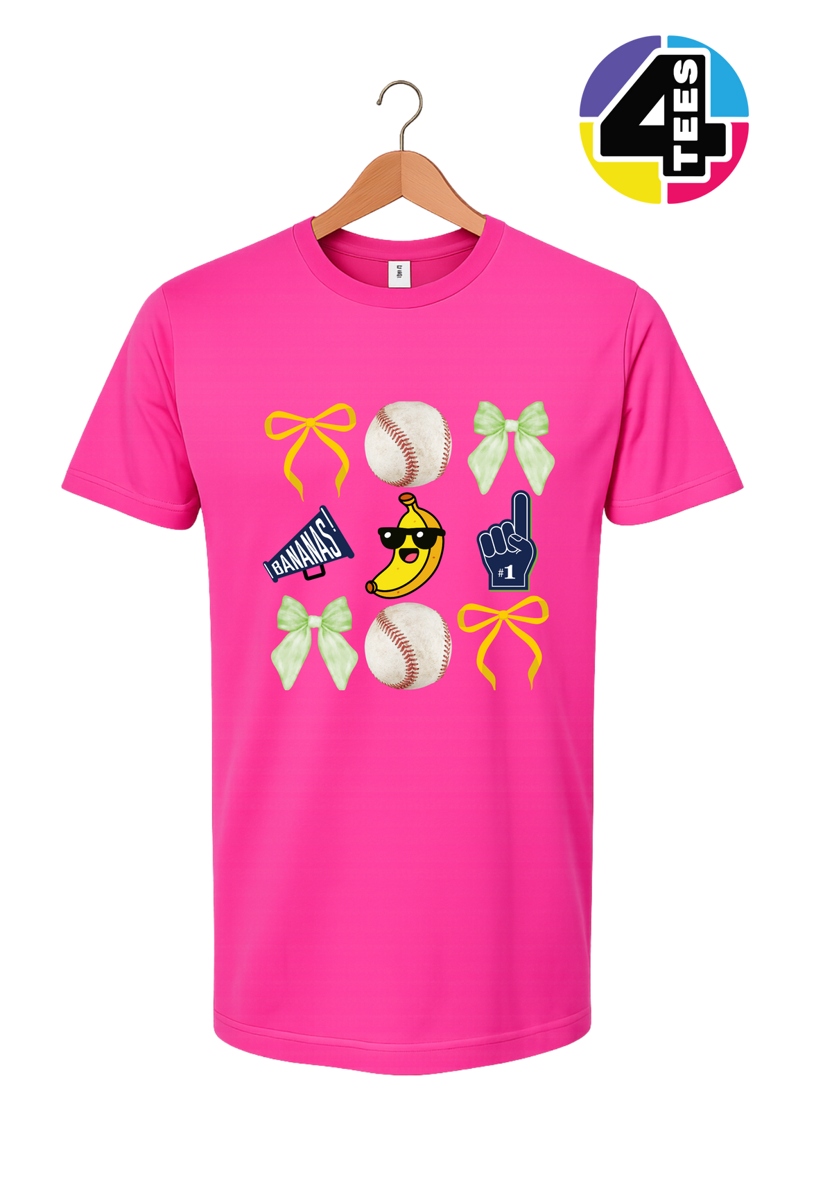 Bananas Baseball Fun Collage Design