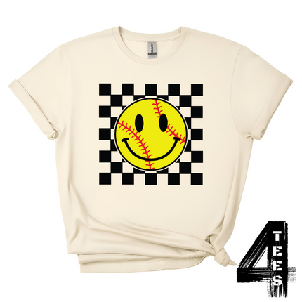 Softball Retro Smiley Face