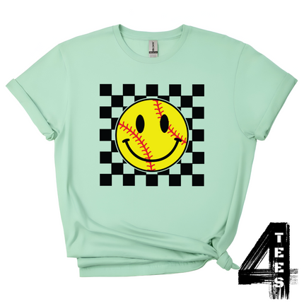 Softball Retro Smiley Face