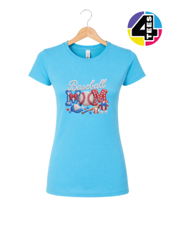 Baseball Mom Faux Yarn Women's Tee