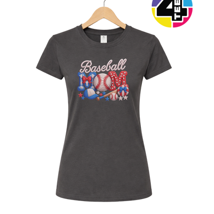 Baseball Mom Faux Yarn Women's Tee