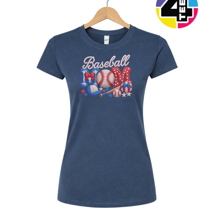 Baseball Mom Faux Yarn Women's Tee