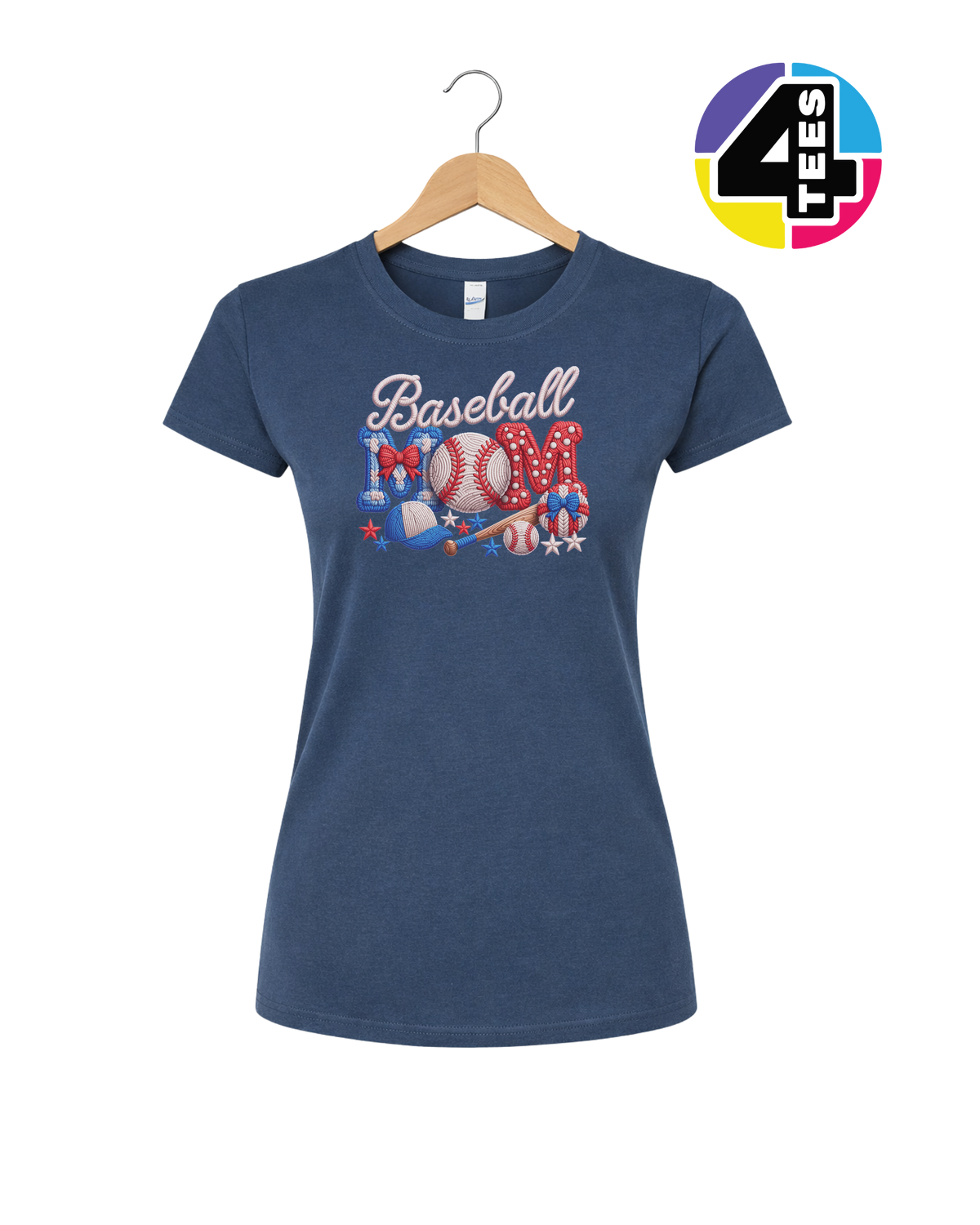 Baseball Mom Faux Yarn Women's Tee