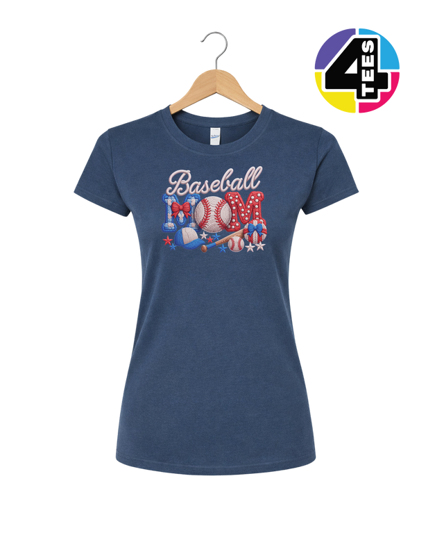 Baseball Mom Faux Yarn Women's Tee
