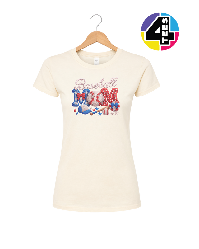 Baseball Mom Faux Yarn Women's Tee