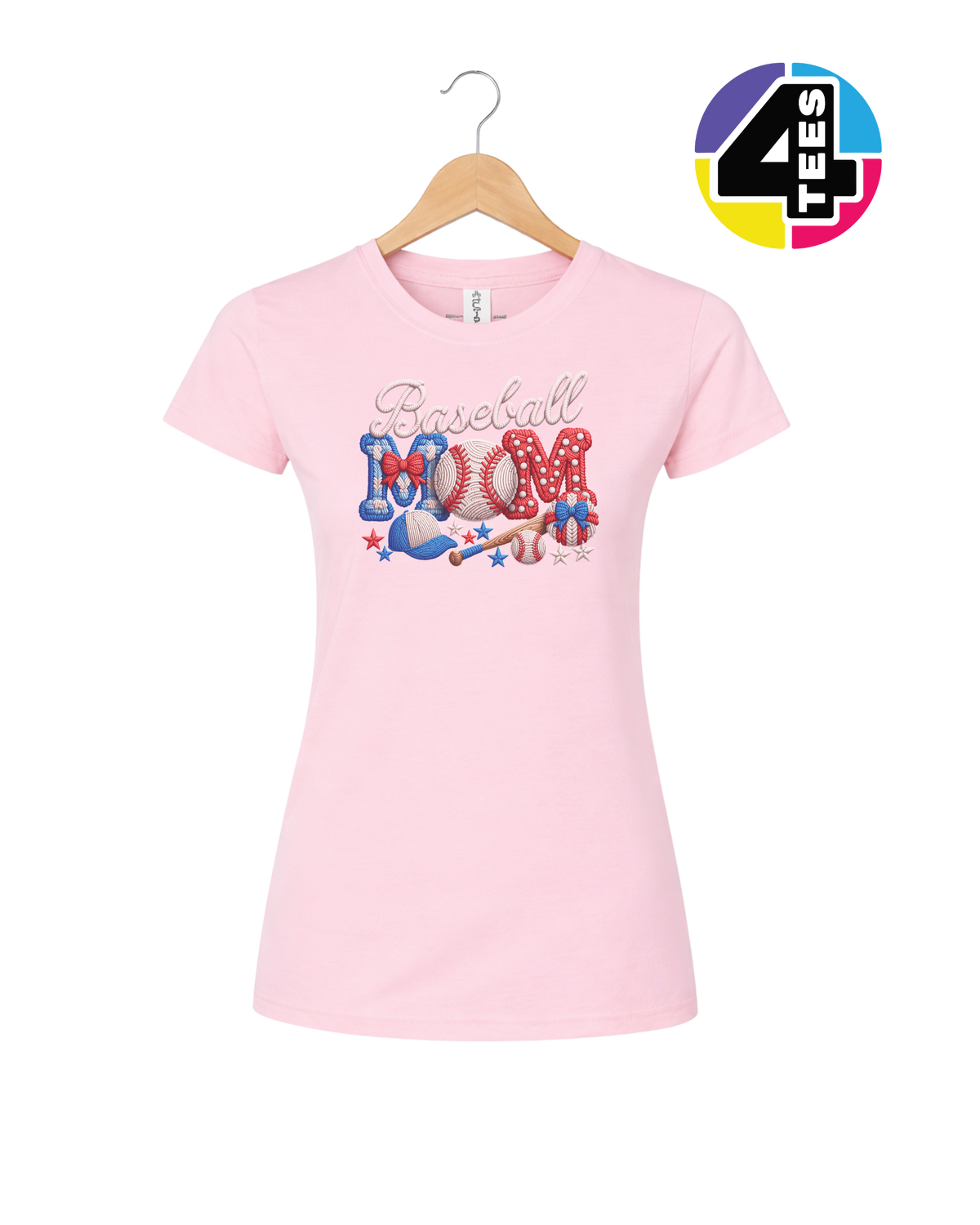 Baseball Mom Faux Yarn Women's Tee