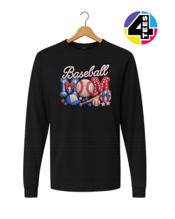 Baseball Mom Faux Yarn Long Sleeve Tee