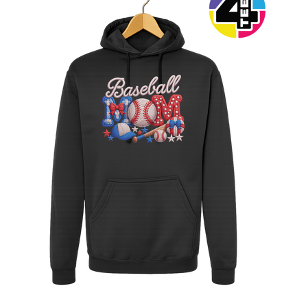 Baseball Mom Faux Yarn Hoodie