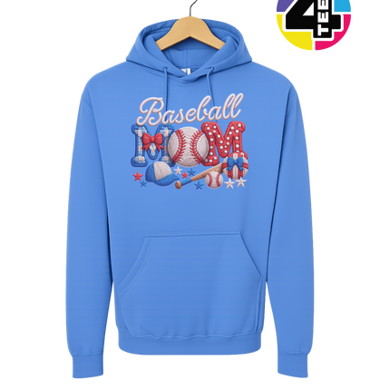 Baseball Mom Faux Yarn Hoodie
