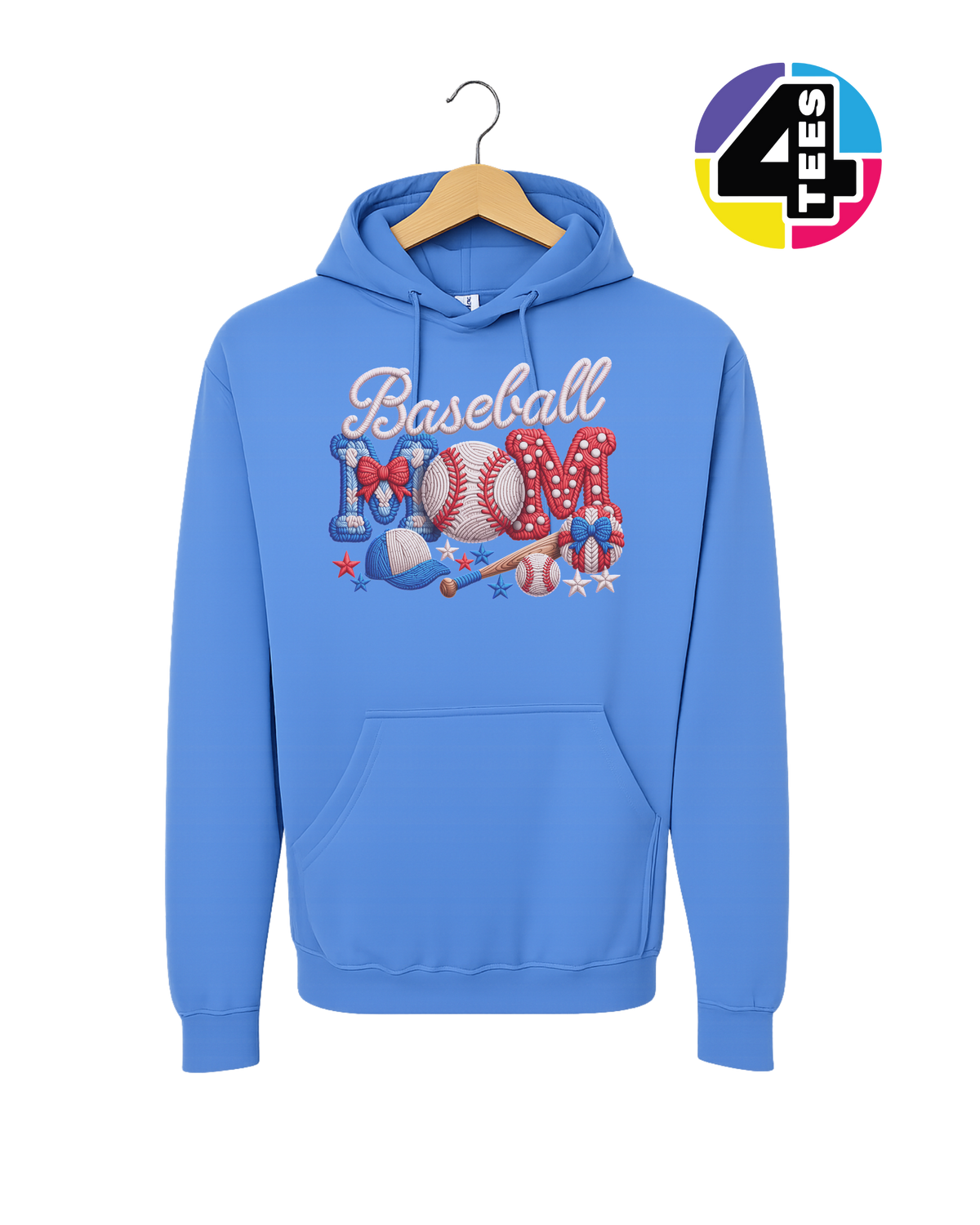 Baseball Mom Faux Yarn Hoodie