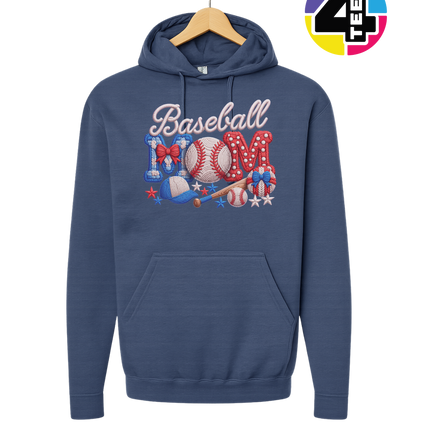 Baseball Mom Faux Yarn Hoodie