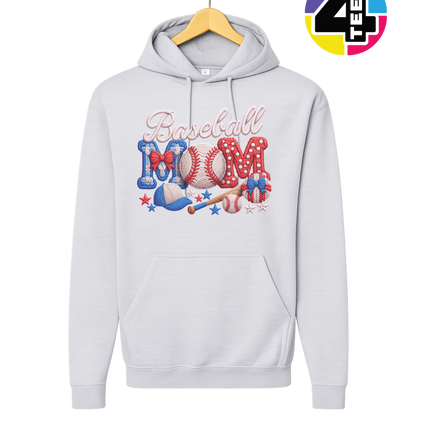 Baseball Mom Faux Yarn Hoodie