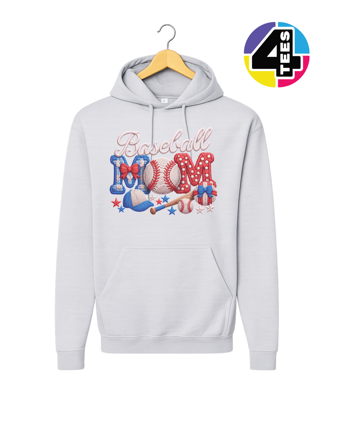 Baseball Mom Faux Yarn Hoodie