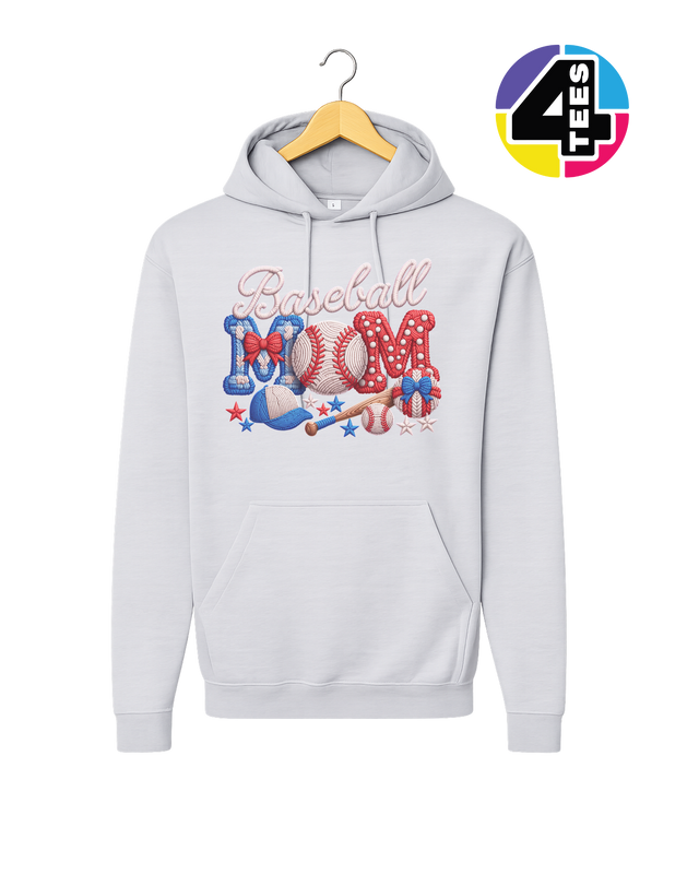 Baseball Mom Faux Yarn Hoodie