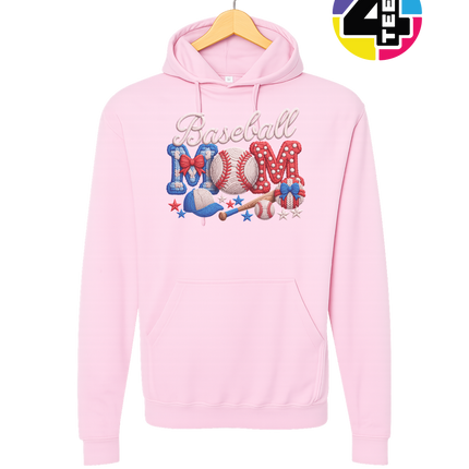 Baseball Mom Faux Yarn Hoodie