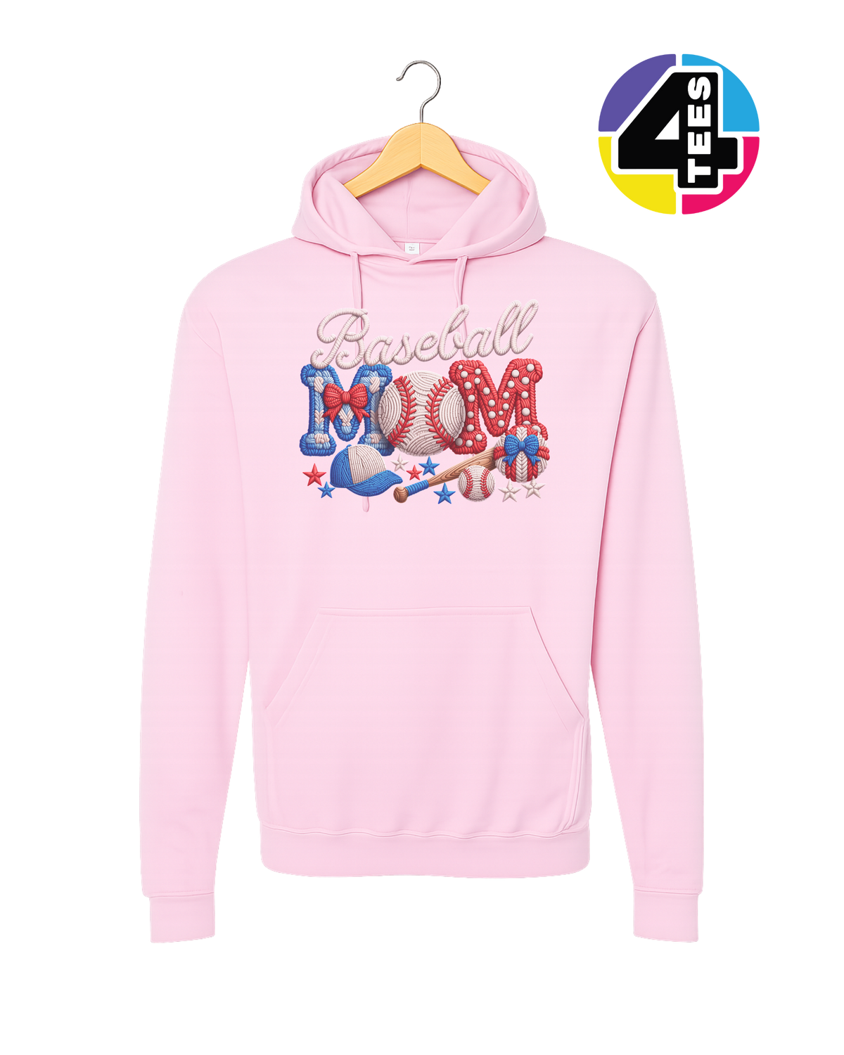 Baseball Mom Faux Yarn Hoodie