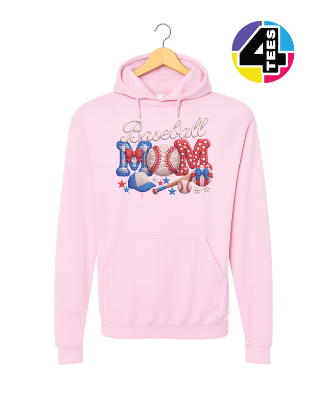 Baseball Mom Faux Yarn Hoodie