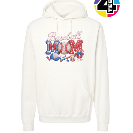 Baseball Mom Faux Yarn Hoodie