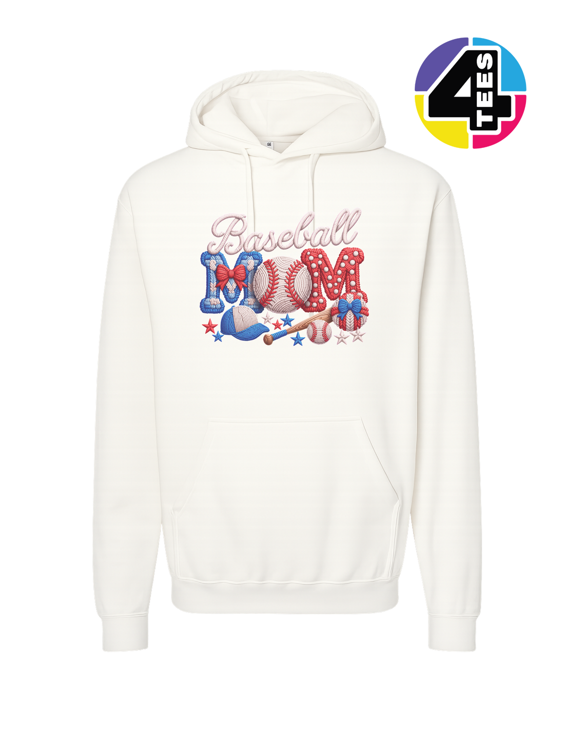 Baseball Mom Faux Yarn Hoodie