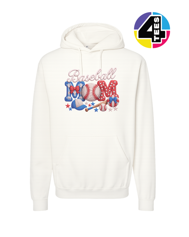 Baseball Mom Faux Yarn Hoodie