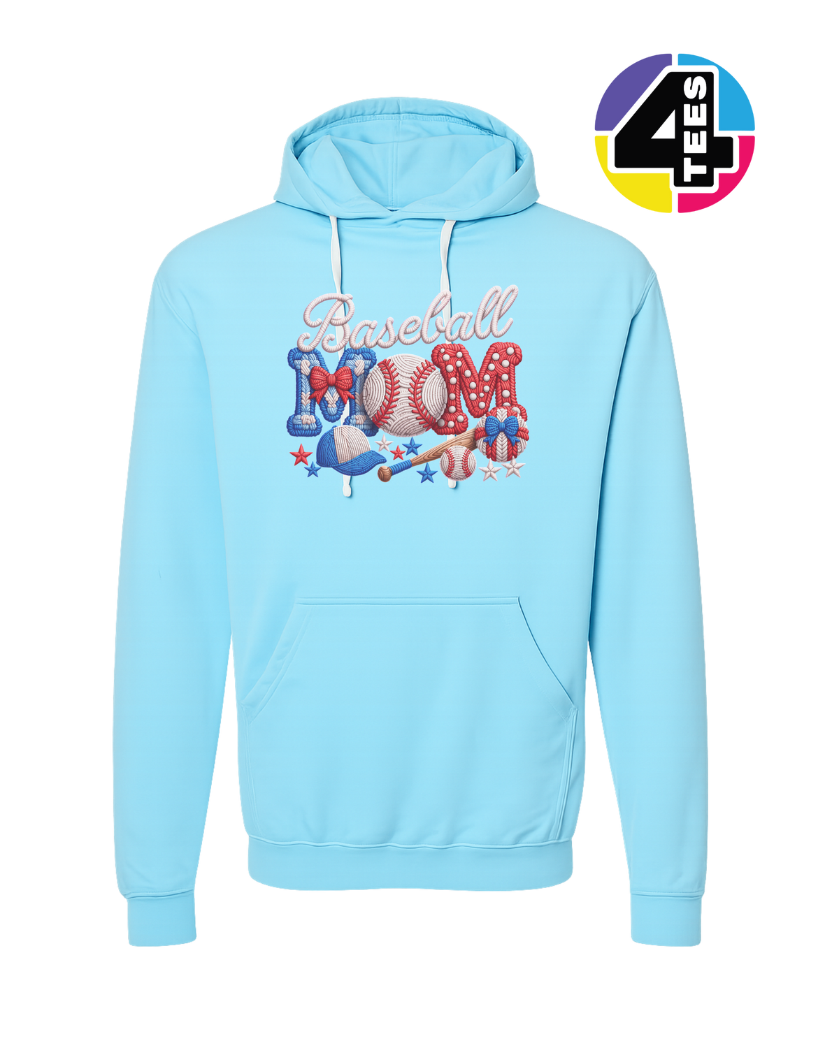 Baseball Mom Faux Yarn Hoodie