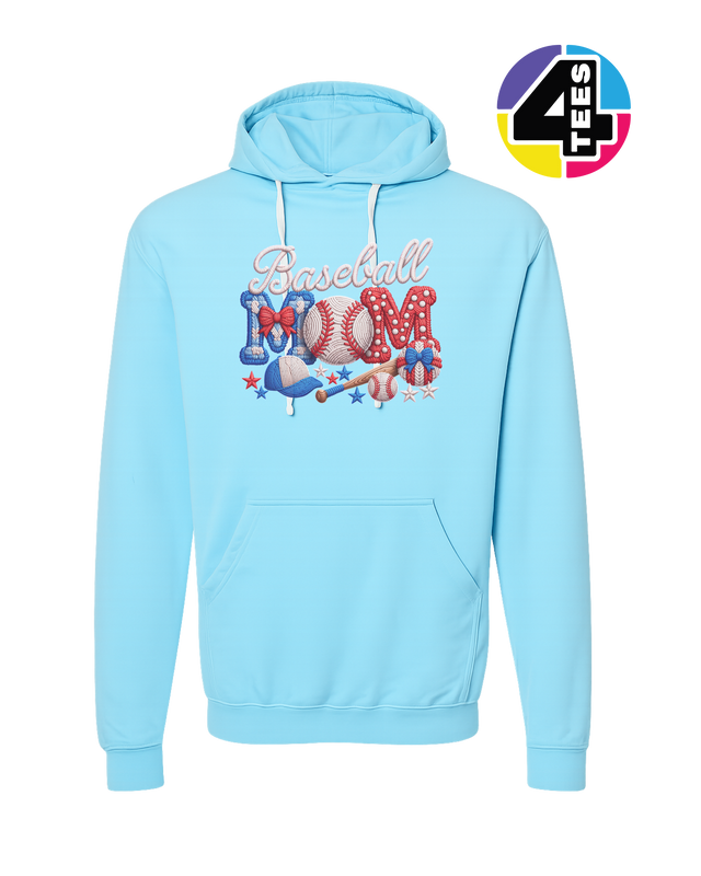 Baseball Mom Faux Yarn Hoodie
