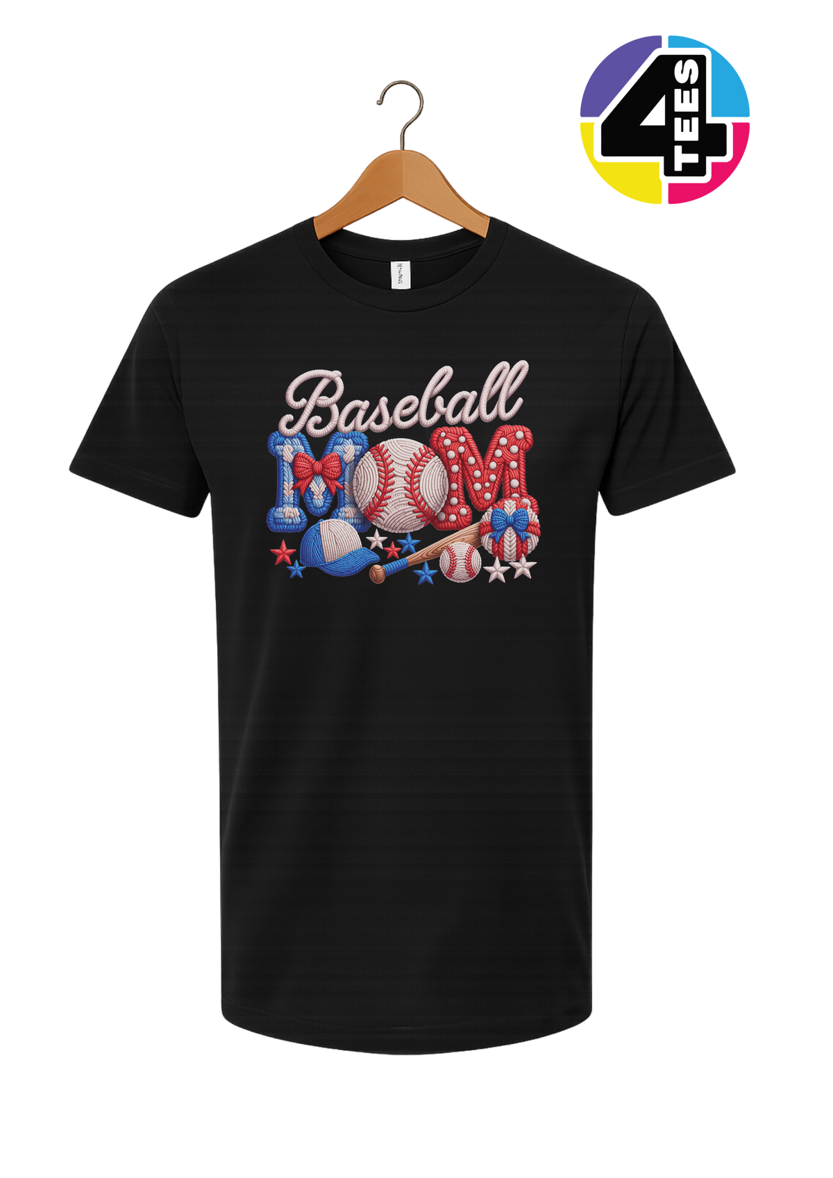 Baseball Mom Faux Yarn Tee