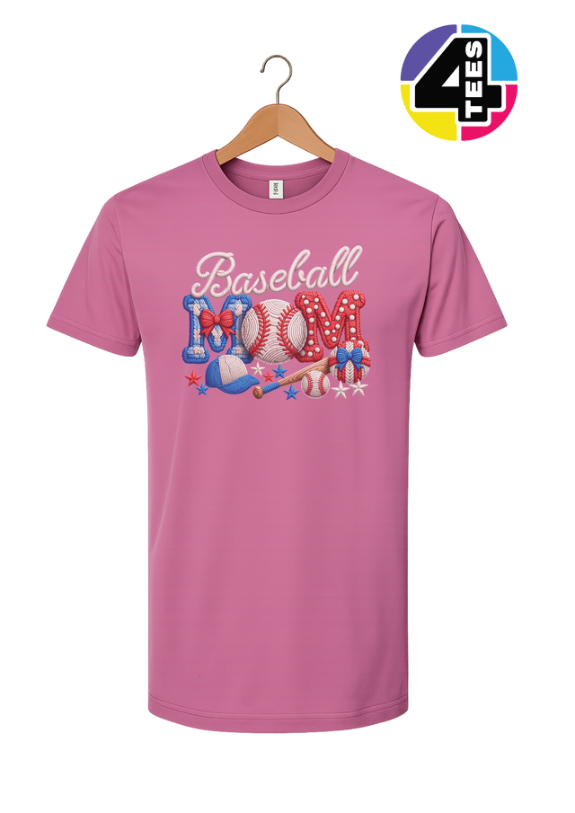 Baseball Mom Faux Yarn Tee