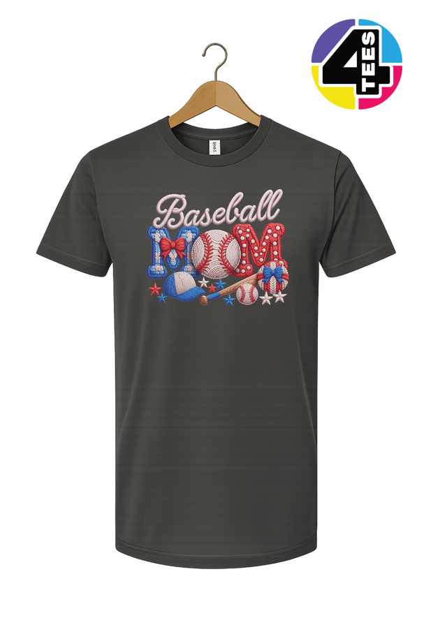 Baseball Mom Faux Yarn Tee