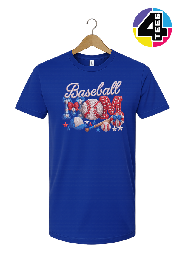 Baseball Mom Faux Yarn Tee