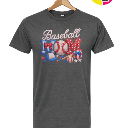 Baseball Mom Faux Yarn Tee