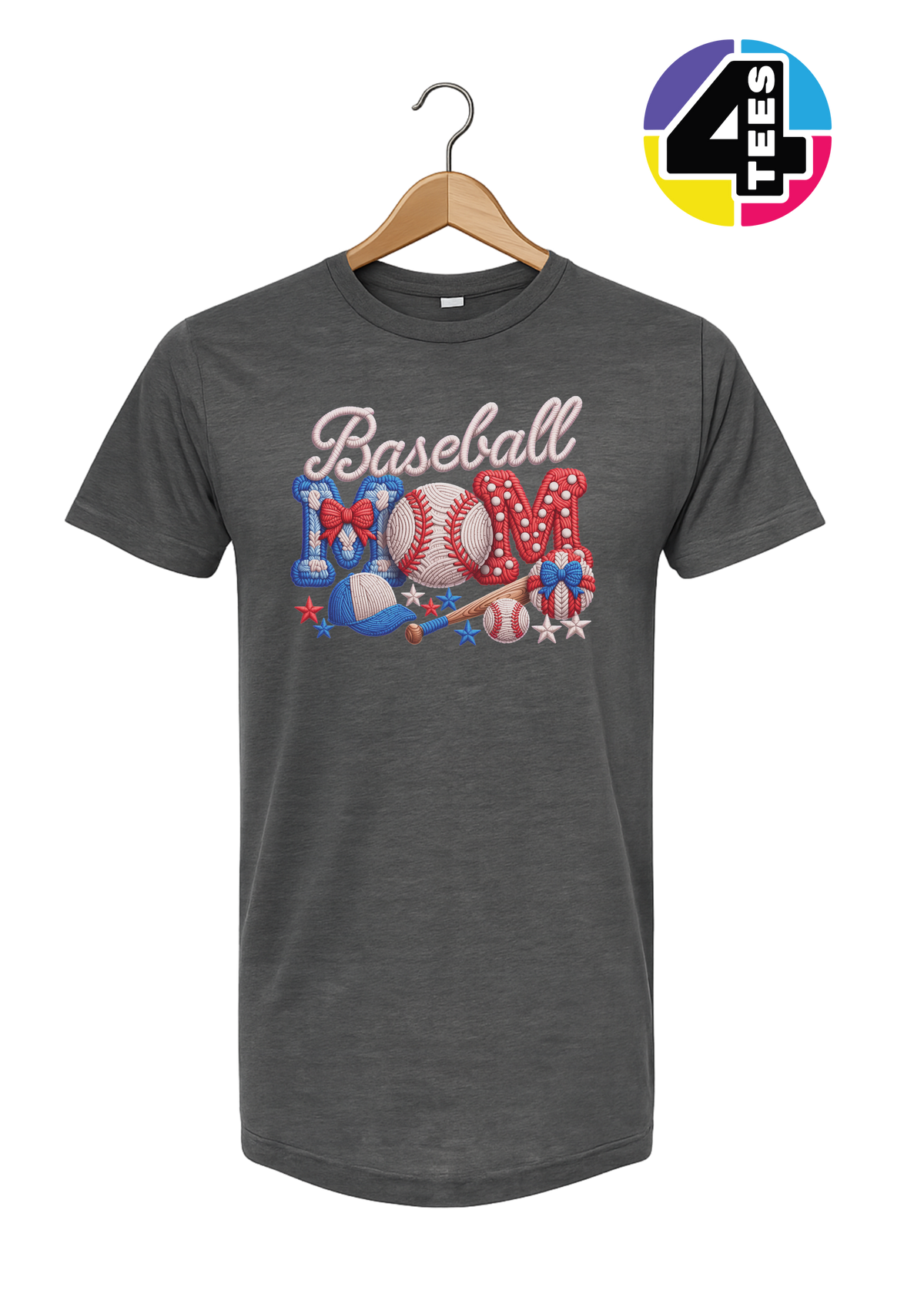 Baseball Mom Faux Yarn Tee