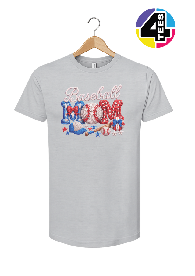 Baseball Mom Faux Yarn Tee