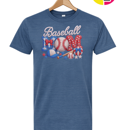 Baseball Mom Faux Yarn Tee