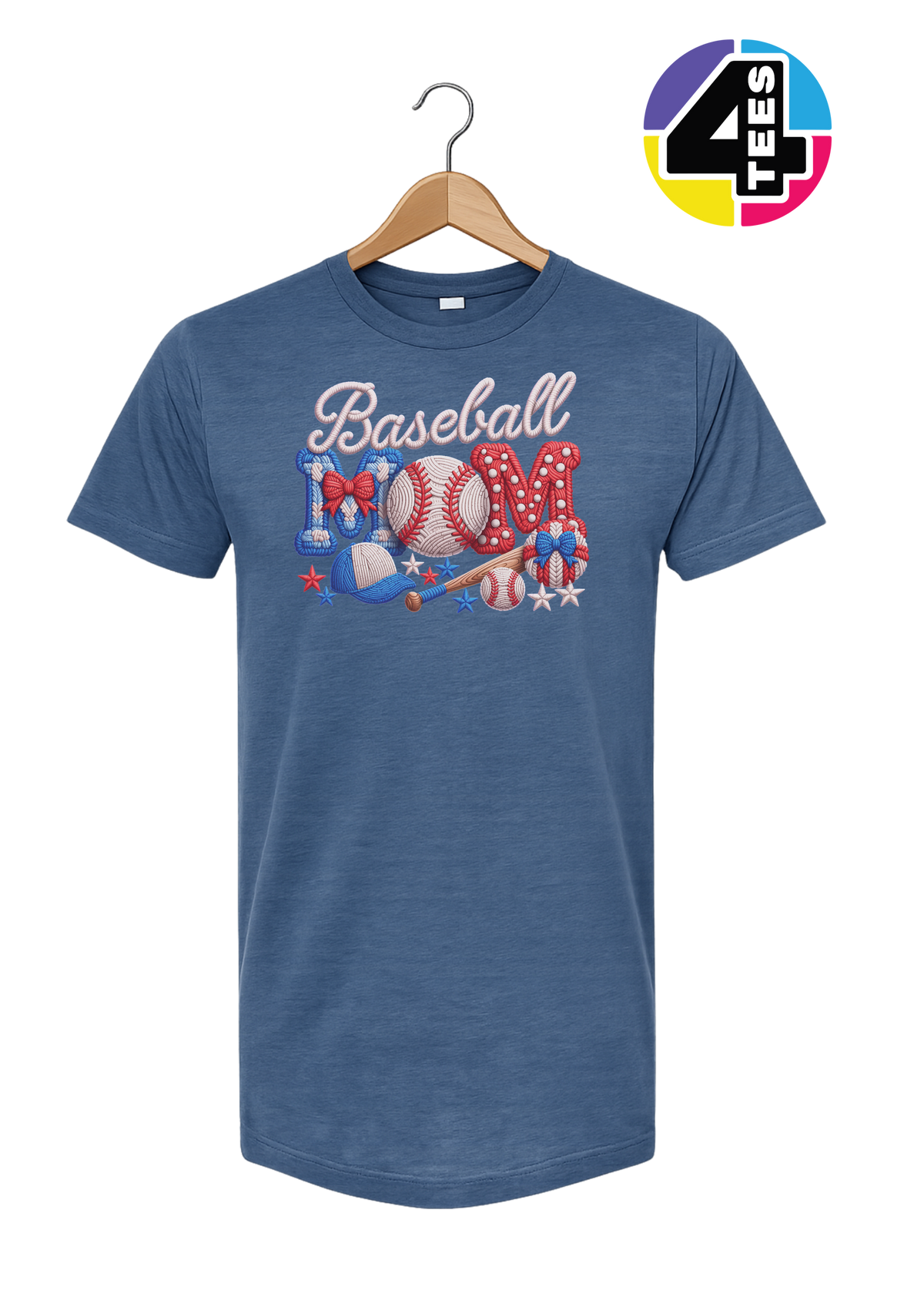 Baseball Mom Faux Yarn Tee