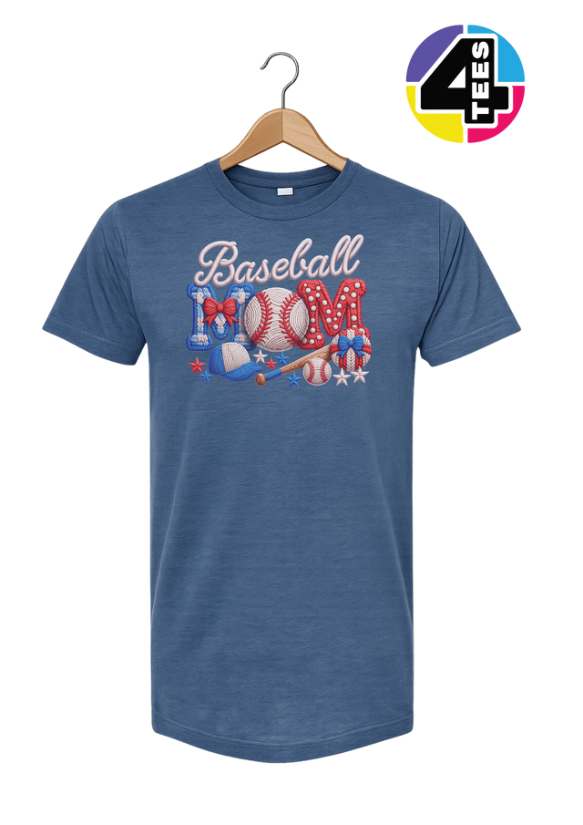 Baseball Mom Faux Yarn Tee